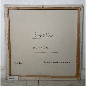 QUADRO DIPINTO AFFRESCO ASTRATTO VINTAGE SIRELLO ENRICO LIVORNO TOSCANA MURALE