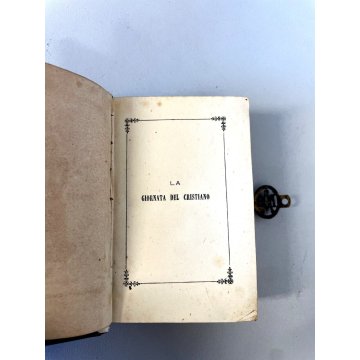 ANTICO LIBRO di PREGHIERE tascabile fine '800 LUSSO materiale pregiato RELIGIOSO