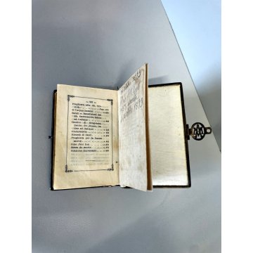 ANTICO LIBRO di PREGHIERE tascabile fine '800 LUSSO materiale pregiato RELIGIOSO