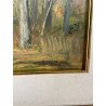 ANTICO QUADRO DIPINTO OLIO Artino Giroldi PAESAGGIO BOSCO LAGO MAGGIORE ARONA