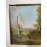 ANTICO QUADRO DIPINTO OLIO Artino Giroldi PAESAGGIO BOSCO LAGO MAGGIORE ARONA