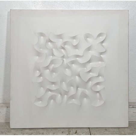 QUANDRO DESIGN GIUSEPPE AMADIO ACRILICRO MABATI MODERNO ASTRATTO BIANCO  VINTAGE