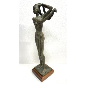 SCULTURA TUTTOTONDO BRONZO FIGURA DONNA M.MORETTO ITALIA BRONZE NUDO RITRATTO