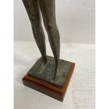 SCULTURA TUTTOTONDO BRONZO FIGURA DONNA M.MORETTO ITALIA BRONZE NUDO RITRATTO