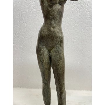 SCULTURA TUTTOTONDO BRONZO FIGURA DONNA M.MORETTO ITALIA BRONZE NUDO RITRATTO