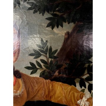 QUADRO DIPINTO OLIO TELA RITRATTO ROMANTICO GIOVANE NOBILDONNA EPOCA 800