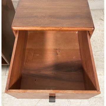 COPPIA COMODINI DESIGN FABIO LENCI BERNINI 1973 ROTELLE ANNI 70 CAMERA DA LETTO