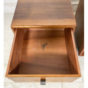 COPPIA COMODINI DESIGN FABIO LENCI BERNINI 1973 ROTELLE ANNI 70 CAMERA DA LETTO