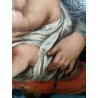 ANTICO DIPINTO OLIO MADONNA del Giglio GESU BAMBINO MATERNITA' RELIGIOSO '600
