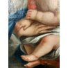 ANTICO DIPINTO OLIO MADONNA del Giglio GESU BAMBINO MATERNITA' RELIGIOSO '600