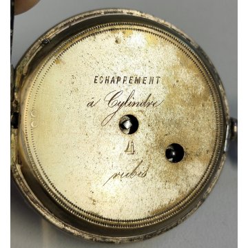 ANTICO OROLOGIO TASCA Cylindre epoca TASCHINO Old Pocket Watch Montre de poche