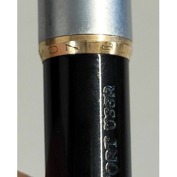 RARA Montblanc 38s PENNA SFERA nero argento ANNI 60 OLD BALLPOINT PEN collezione
