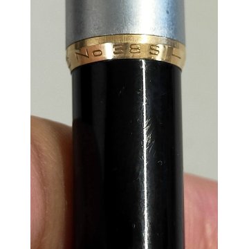 RARA Montblanc 38s PENNA SFERA nero argento ANNI 60 OLD BALLPOINT PEN collezione