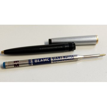 RARA Montblanc 38s PENNA SFERA nero argento ANNI 60 OLD BALLPOINT PEN collezione
