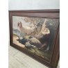 GRANDE QUADRO CACCIA ANGELO BARBERIS TORINO 1884 SELVAGGINA CANE PAESAGGIO OLD