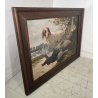 GRANDE QUADRO CACCIA ANGELO BARBERIS TORINO 1884 SELVAGGINA CANE PAESAGGIO OLD