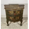 ANTICO COMODINO CREDENZA LACCA VENEZIANA 1700 DIPINTO A MANO GAMBE ARCATE EPOCA