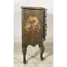ANTICO COMODINO CREDENZA LACCA VENEZIANA 1700 DIPINTO A MANO GAMBE ARCATE EPOCA