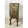ANTICO COMODINO CREDENZA LACCA VENEZIANA 1700 DIPINTO A MANO GAMBE ARCATE EPOCA