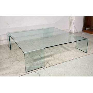 TAVOLO VETRO SALOTTO DESIGN FIAM RODOLFO DORDONI ANNI 80/90 TAVOLINO TABLE GLASS