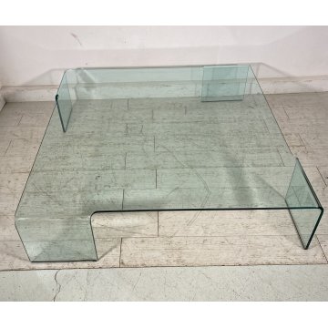 TAVOLO VETRO SALOTTO DESIGN FIAM RODOLFO DORDONI ANNI 80/90 TAVOLINO TABLE GLASS