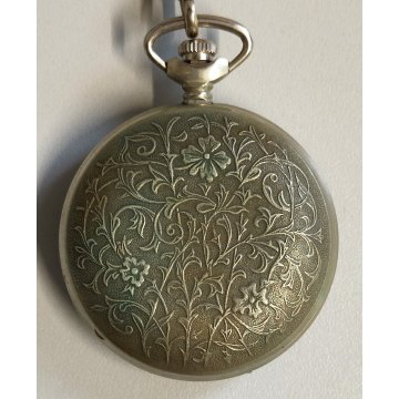 ANTICO OROLOGIO TASCA Molnija USSR + catena OLD POCKET WATCH epoca LIBERTY