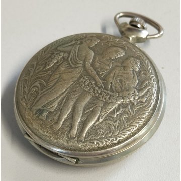 ANTICO OROLOGIO TASCA Molnija USSR + catena OLD POCKET WATCH epoca LIBERTY