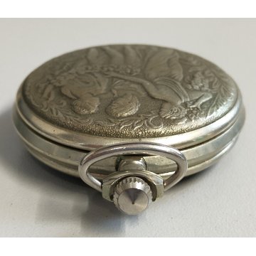 ANTICO OROLOGIO TASCA Molnija USSR + catena OLD POCKET WATCH epoca LIBERTY