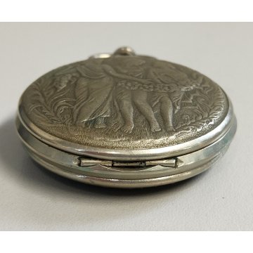 ANTICO OROLOGIO TASCA Molnija USSR + catena OLD POCKET WATCH epoca LIBERTY