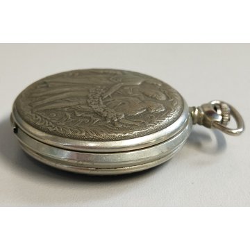 ANTICO OROLOGIO TASCA Molnija USSR + catena OLD POCKET WATCH epoca LIBERTY