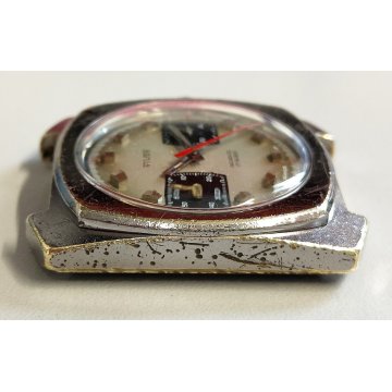 OVERSIZE orologio polso NIVOR Chronograph ANNI 70 incabloc VINTAGE WRIST WATCH