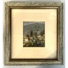 PICCOLO QUADRO DIPINTO OLIO G. Caramella PAESAGGIO VEDUTA Lago d' Orta CAMPANILE