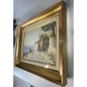 QUADRO DIPINTO ACQUERELLO Lily Giachery PAESAGGIO MARINA SICILIA '900