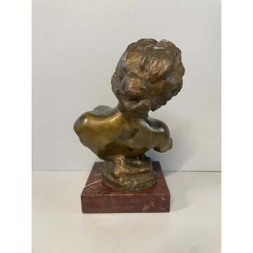 SCULTURA BRONZO ESTASI GIUSEPPE RENDA NAPOLI DONNA NUDO TUTTOTONDO MEZZO BUSTO