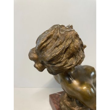 SCULTURA BRONZO ESTASI GIUSEPPE RENDA NAPOLI DONNA NUDO TUTTOTONDO MEZZO BUSTO