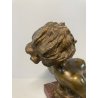 SCULTURA BRONZO ESTASI GIUSEPPE RENDA NAPOLI DONNA NUDO TUTTOTONDO MEZZO BUSTO