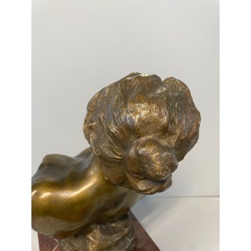 SCULTURA BRONZO ESTASI GIUSEPPE RENDA NAPOLI DONNA NUDO TUTTOTONDO MEZZO BUSTO