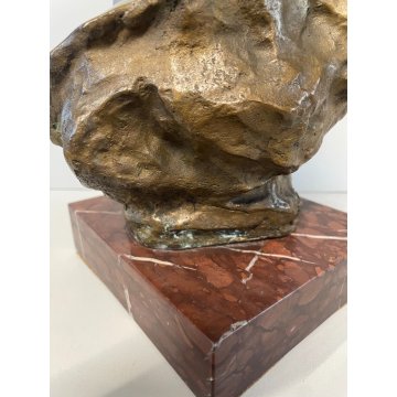 SCULTURA BRONZO ESTASI GIUSEPPE RENDA NAPOLI DONNA NUDO TUTTOTONDO MEZZO BUSTO