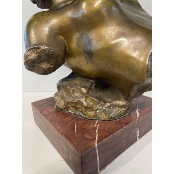 SCULTURA BRONZO ESTASI GIUSEPPE RENDA NAPOLI DONNA NUDO TUTTOTONDO MEZZO BUSTO