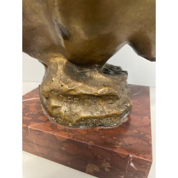 SCULTURA BRONZO ESTASI GIUSEPPE RENDA NAPOLI DONNA NUDO TUTTOTONDO MEZZO BUSTO