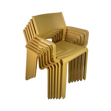 SET 6 SEDIE GIALLE PLASTICA DA ESTERNO SEDIA DESIGN NARDI TRILL ARMCHAIR YELLOW