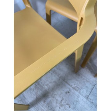 SET 6 SEDIE GIALLE PLASTICA DA ESTERNO SEDIA DESIGN NARDI TRILL ARMCHAIR YELLOW