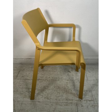 SET 6 SEDIE GIALLE PLASTICA DA ESTERNO SEDIA DESIGN NARDI TRILL ARMCHAIR YELLOW
