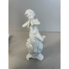 COPPIA PUTTI CAPODIMONTE RICHARD GINORI CERAMICA ANGIOLETTI FLAUTO CORNETTI '900