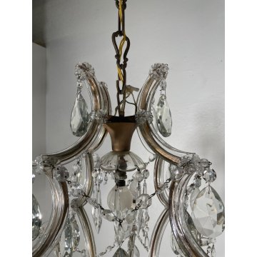 ANTICO LAMPADARIO Maria Teresa VETRO Murano DORATO Liberty HANGING LAMP GLASS