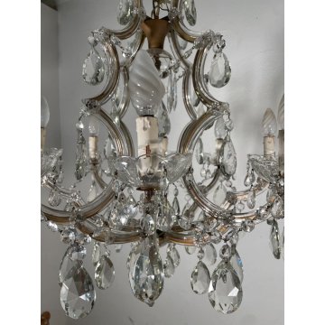 ANTICO LAMPADARIO Maria Teresa VETRO Murano DORATO Liberty HANGING LAMP GLASS