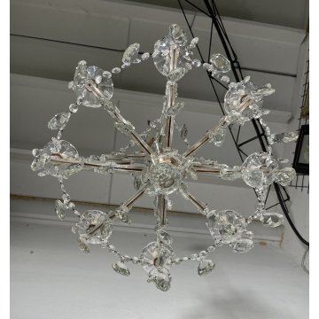 ANTICO LAMPADARIO Maria Teresa VETRO Murano DORATO Liberty HANGING LAMP GLASS