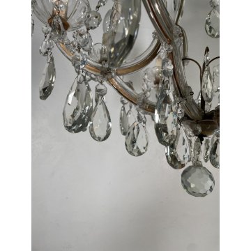 ANTICO LAMPADARIO Maria Teresa VETRO Murano DORATO Liberty HANGING LAMP GLASS