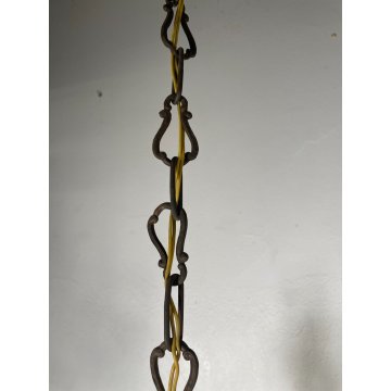 ANTICO LAMPADARIO Maria Teresa VETRO Murano DORATO Liberty HANGING LAMP GLASS