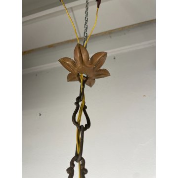 ANTICO LAMPADARIO Maria Teresa VETRO Murano DORATO Liberty HANGING LAMP GLASS